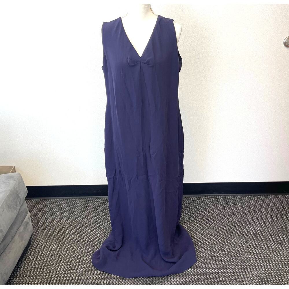 Giorgio Armani Italy Women's Long Purple V-Neck Sleeveless Dress Size 50/US 14
